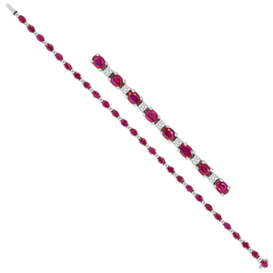 White Gold Ruby and Diamond Bracelet
