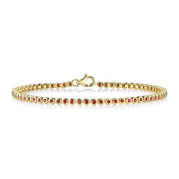 Bezel Set Ruby Tennis Bracelet
