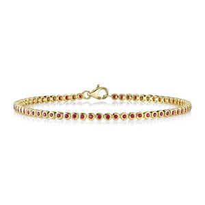 Bezel Set Ruby Tennis Bracelet