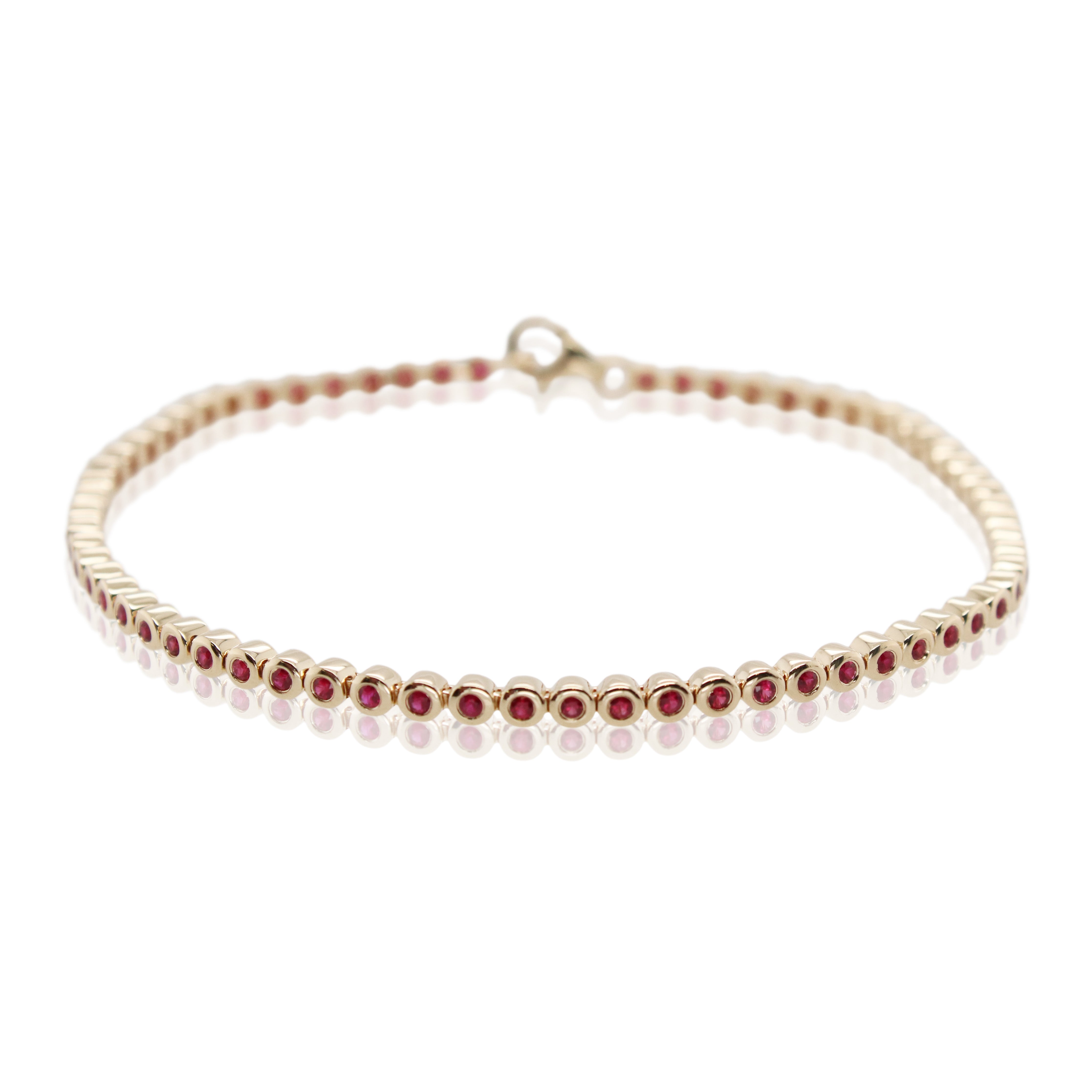Bezel Set Ruby Tennis Bracelet