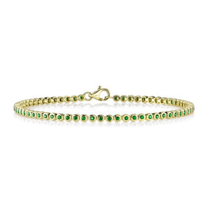 Bezel Set Emerald Tennis Bracelet
