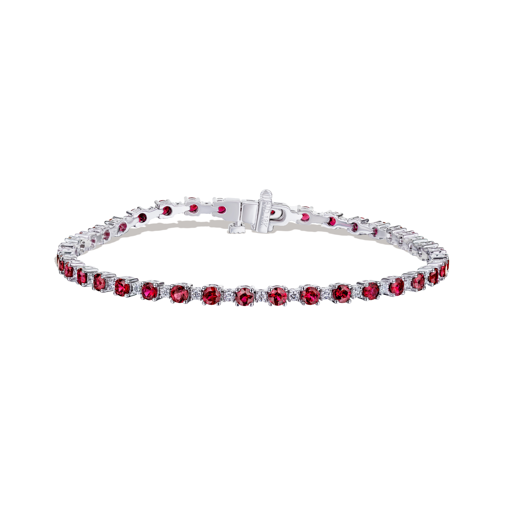 Alternating Ruby and Diamond Bracelet