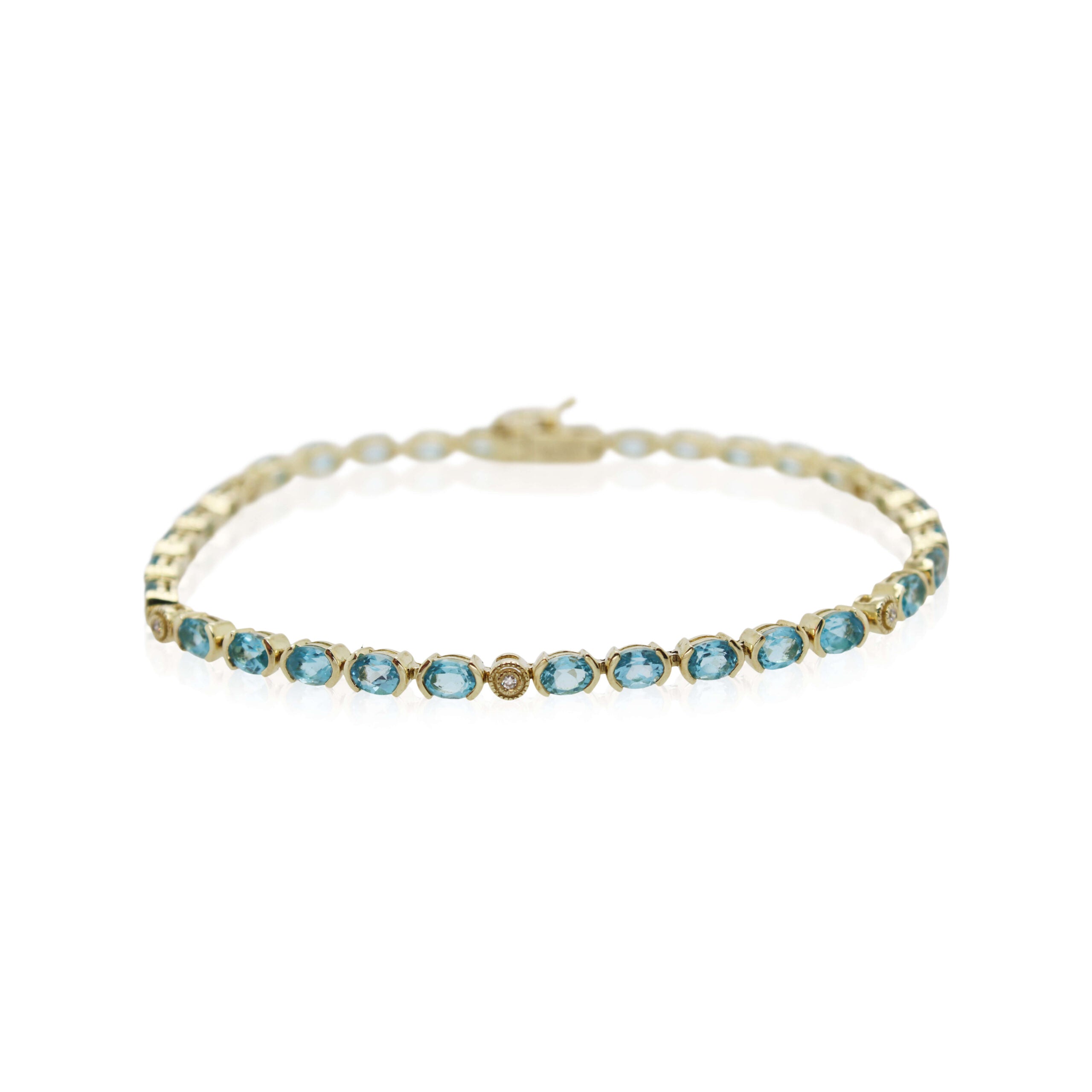 Blue Topaz and Diamond Bracelet