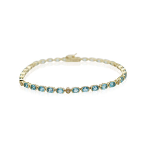 Blue Topaz and Diamond Bracelet