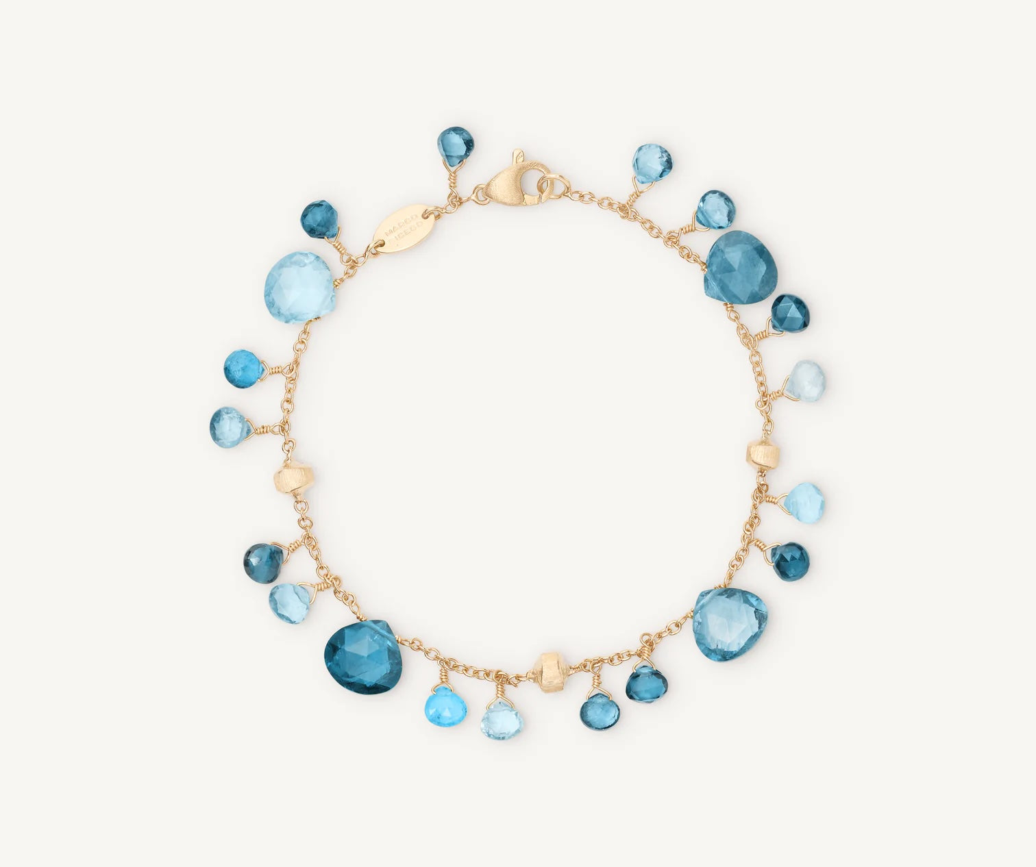 Marco Bicego Paradise Collection 18k Yellow Gold Mixed Topaz Single Strand Bracelet
