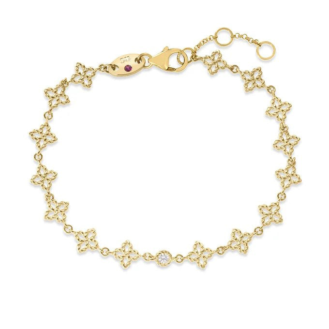 Roberto Coin Diamond Princess Flower Station Bracelet