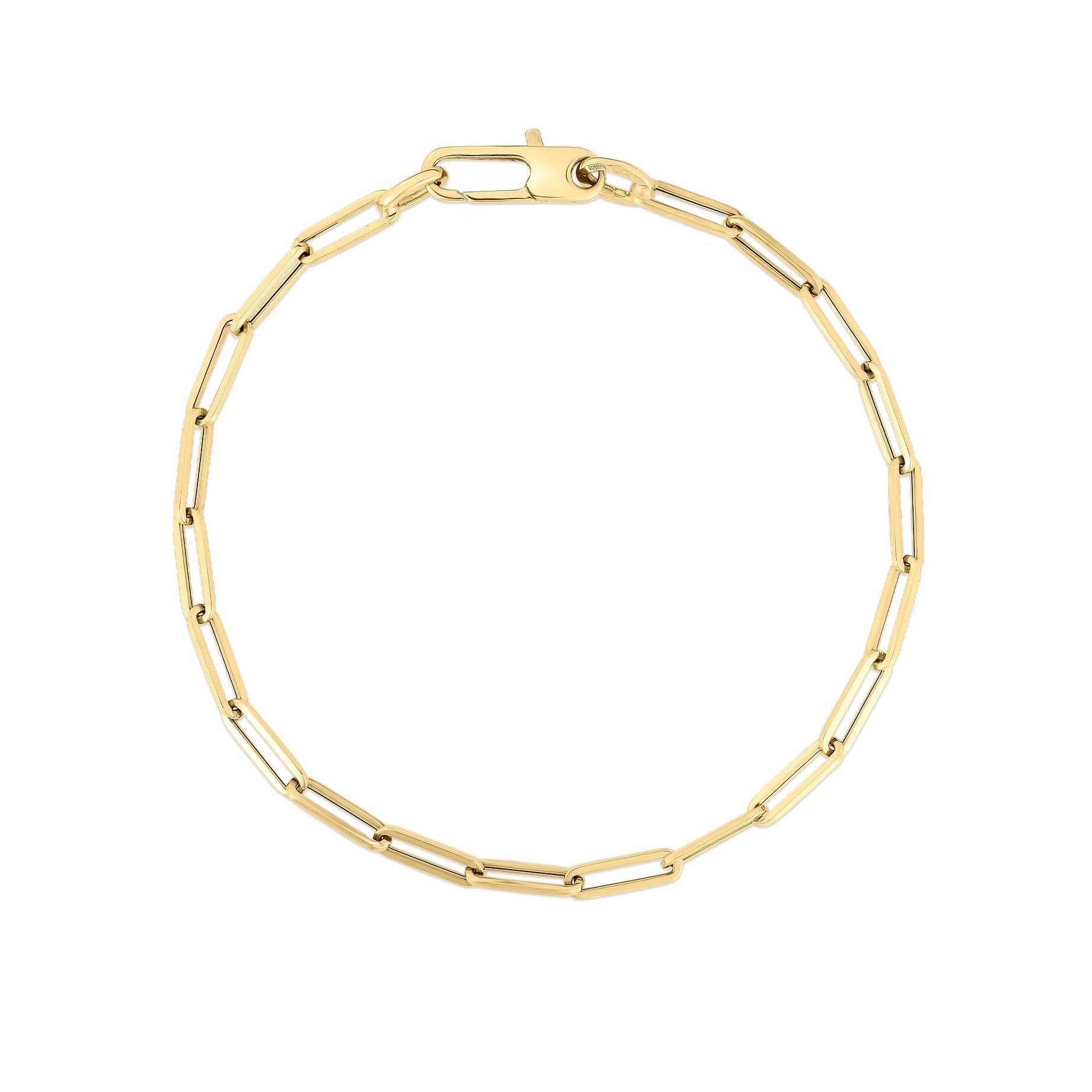 Roberto Coin Yellow Gold Paperclip Link Bracelet