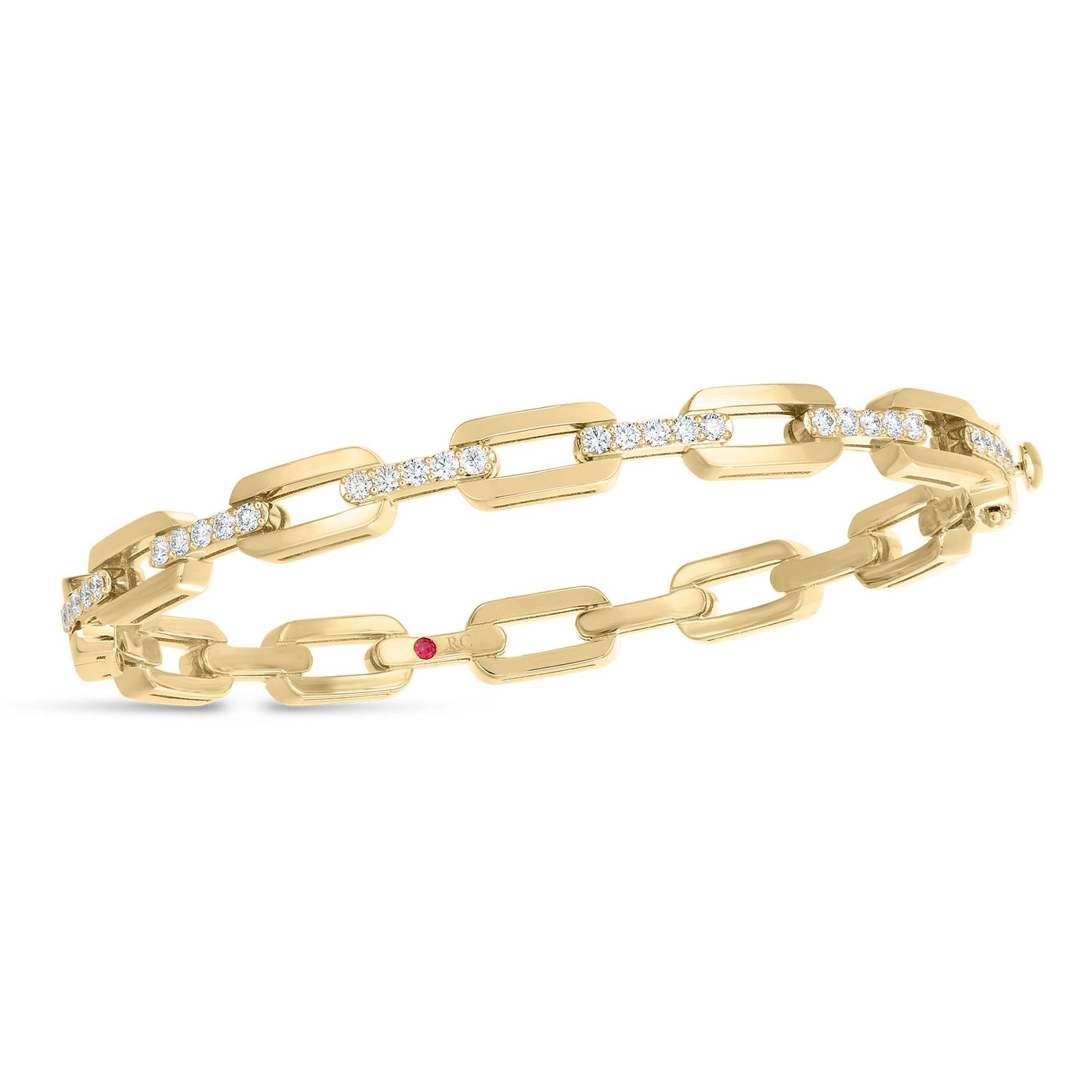 Roberto Coin Navarra Collection Yellow Gold Shiny Bangle Bracelet