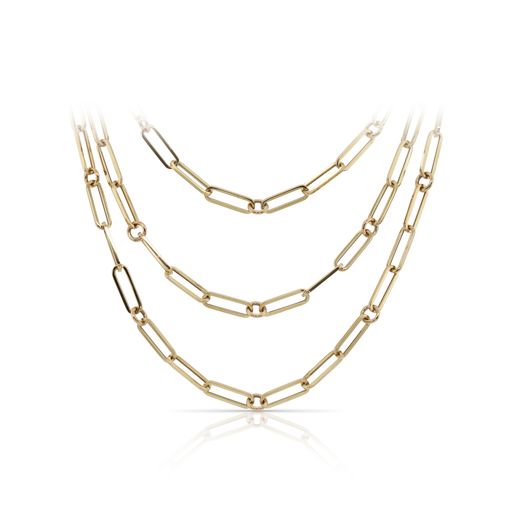 Roberto Coin Three Strand Paperclip Necklace