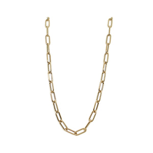 Roberto Coin Alternating Shiny Fluted Paperclip Chain