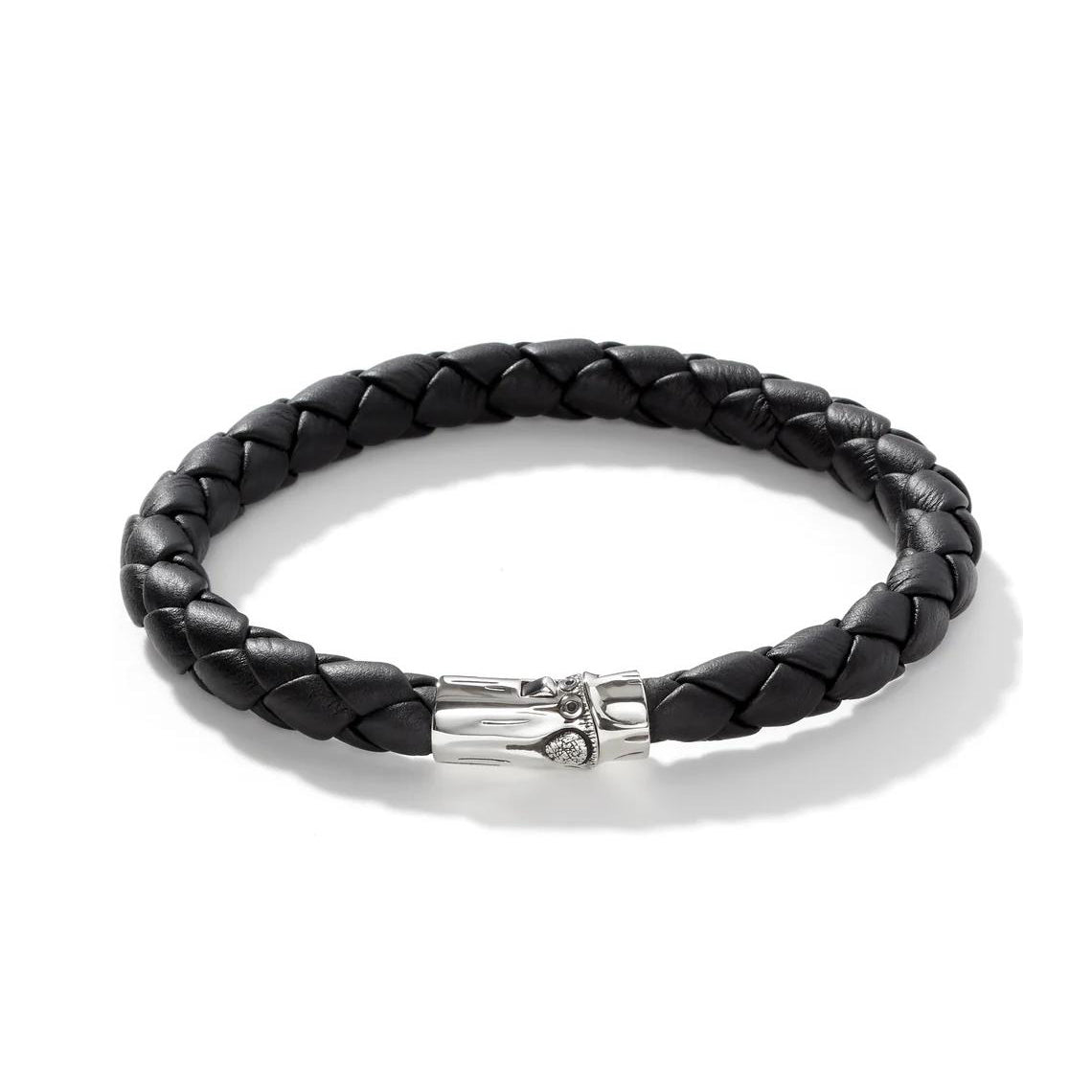 Woven Black Leather Bracelet