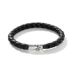 Woven Black Leather Bracelet