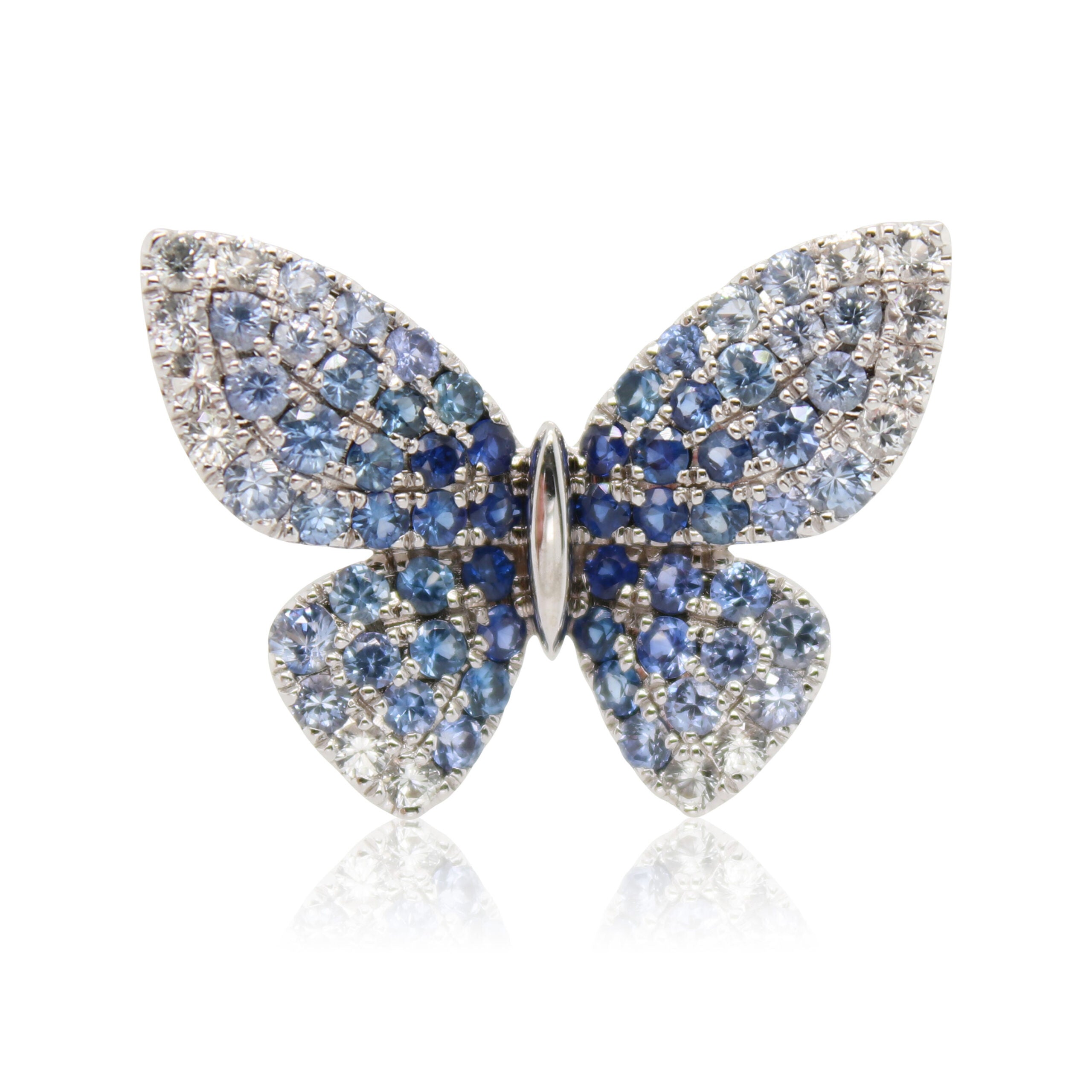 Sapphire and Diamond Butterfly Ring