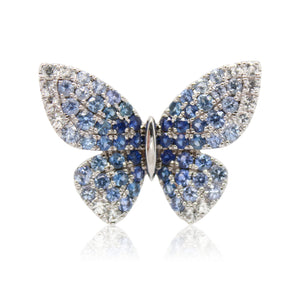 Sapphire and Diamond Butterfly Ring
