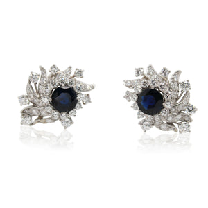 Estate Sapphire and Diamond Earrings