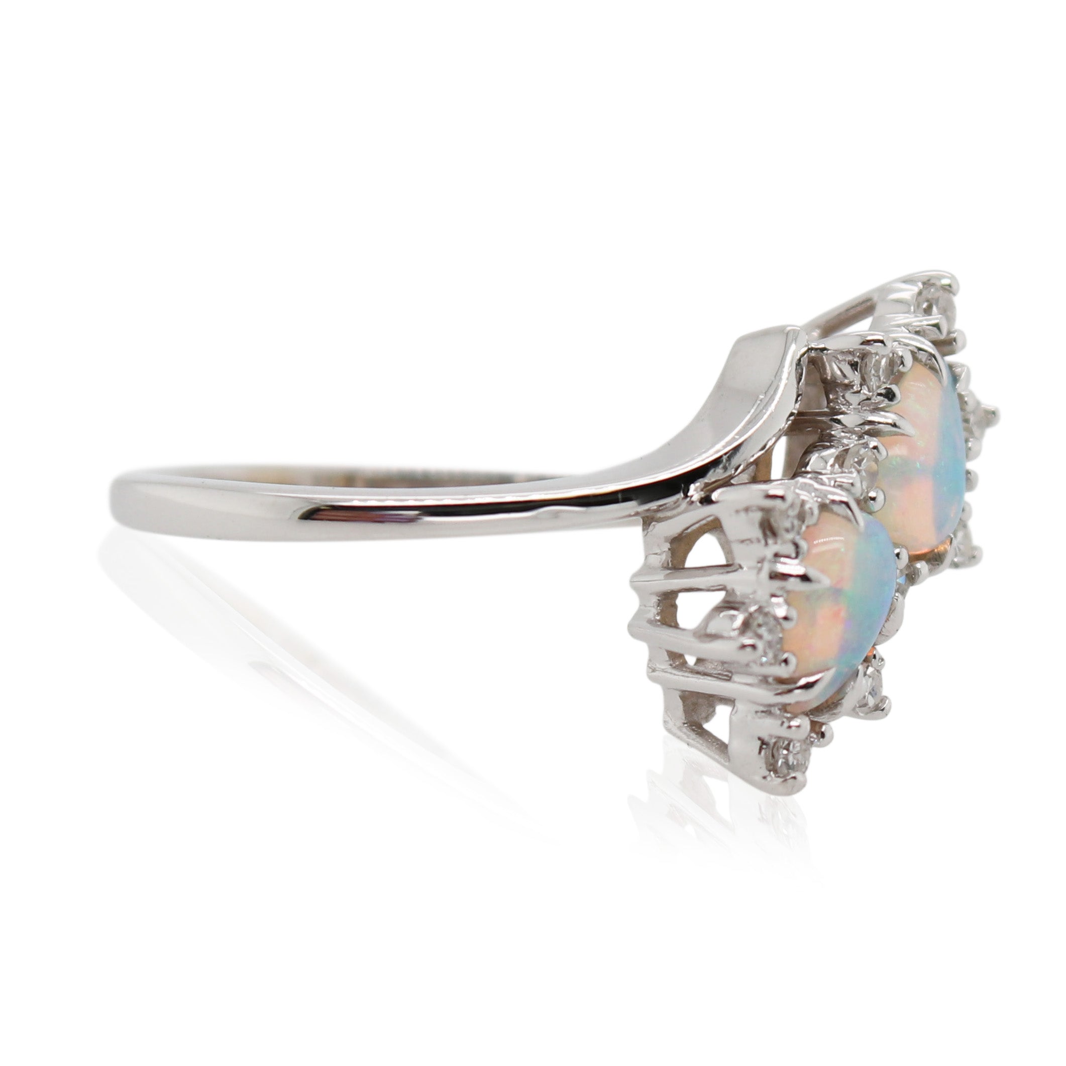 Pear Shaped Opal and Diamond Ring