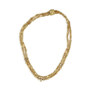 Diamond Station Fancy Link Necklace