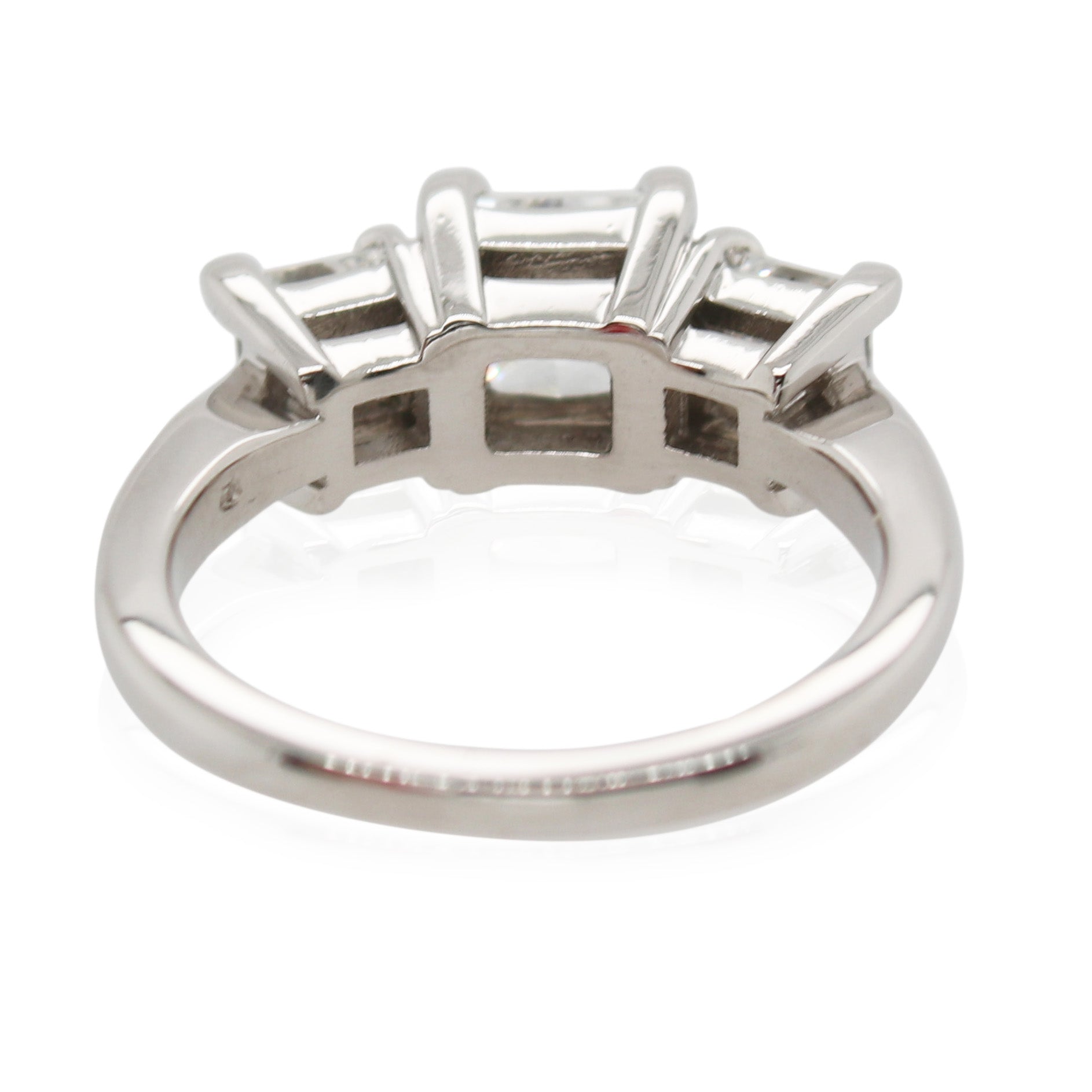 Platinum Princess Cut Three Stone Diamond Ring