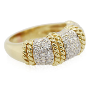 Tri Diamond Cluster Rope Ring