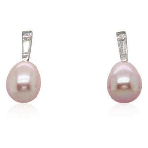 Diamond & Pearl Drop Earrings