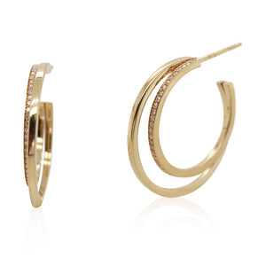 Yellow Gold Georg Jensen Diamond Hoops