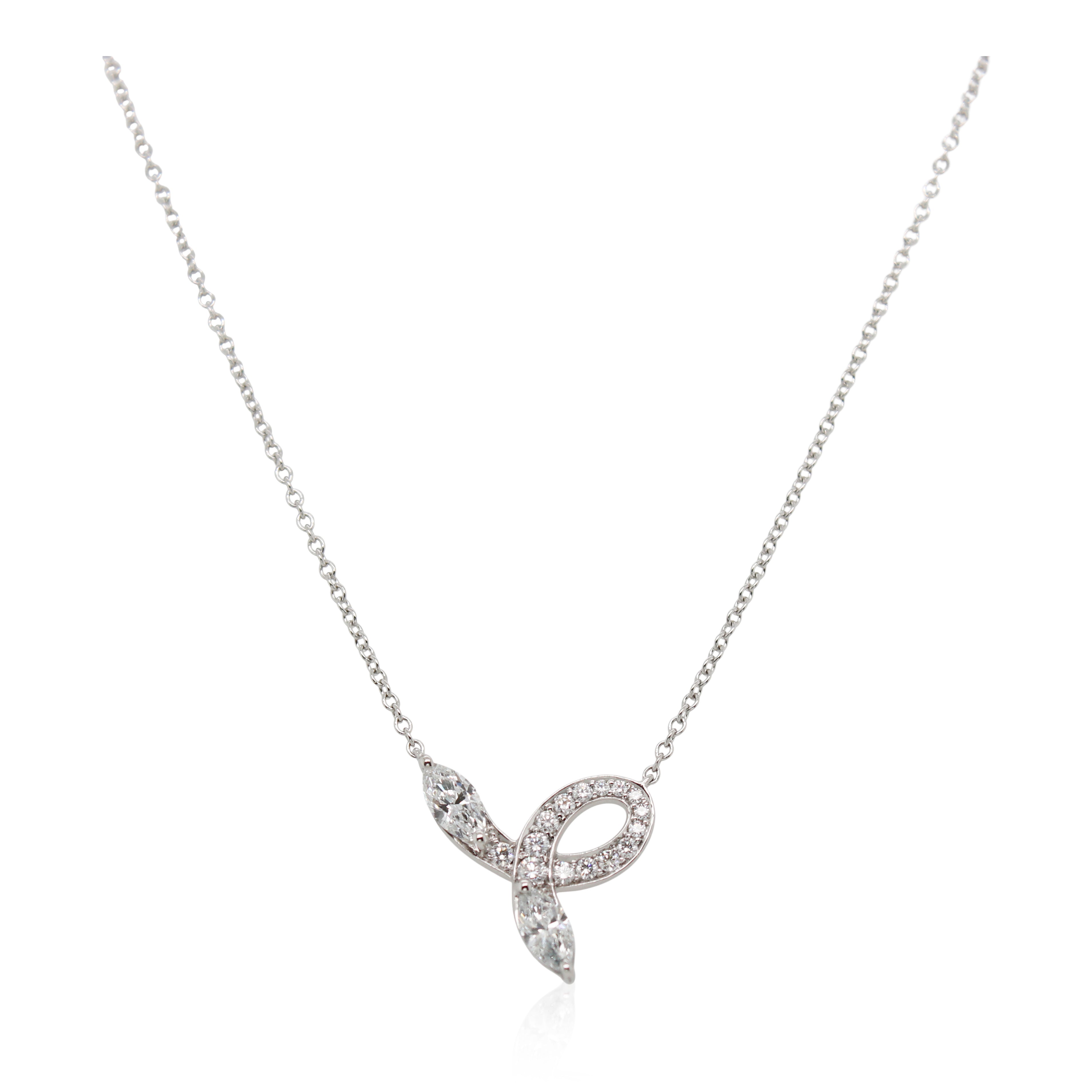 Estate Tiffany & Co. Victoria Diamond Bow Pendant