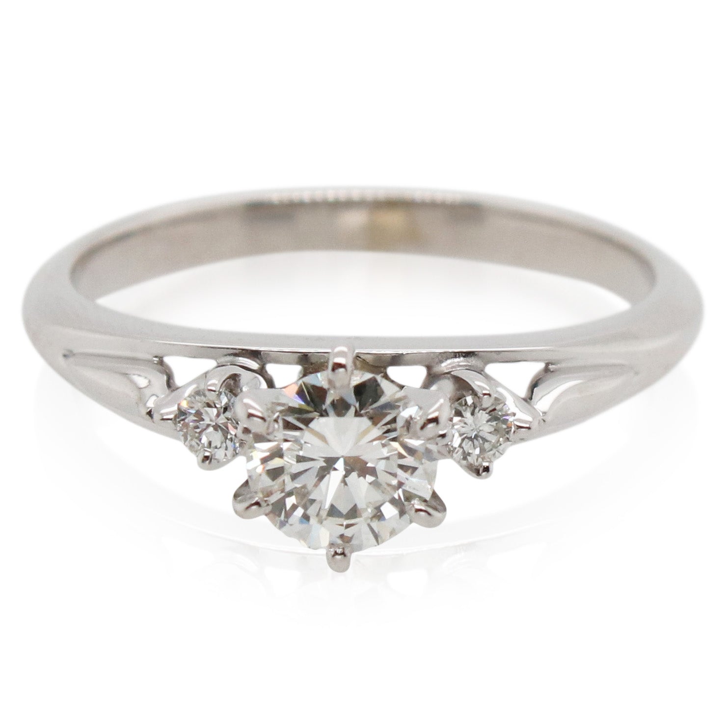 Estate White Gold 3 Stone Diamond Ring