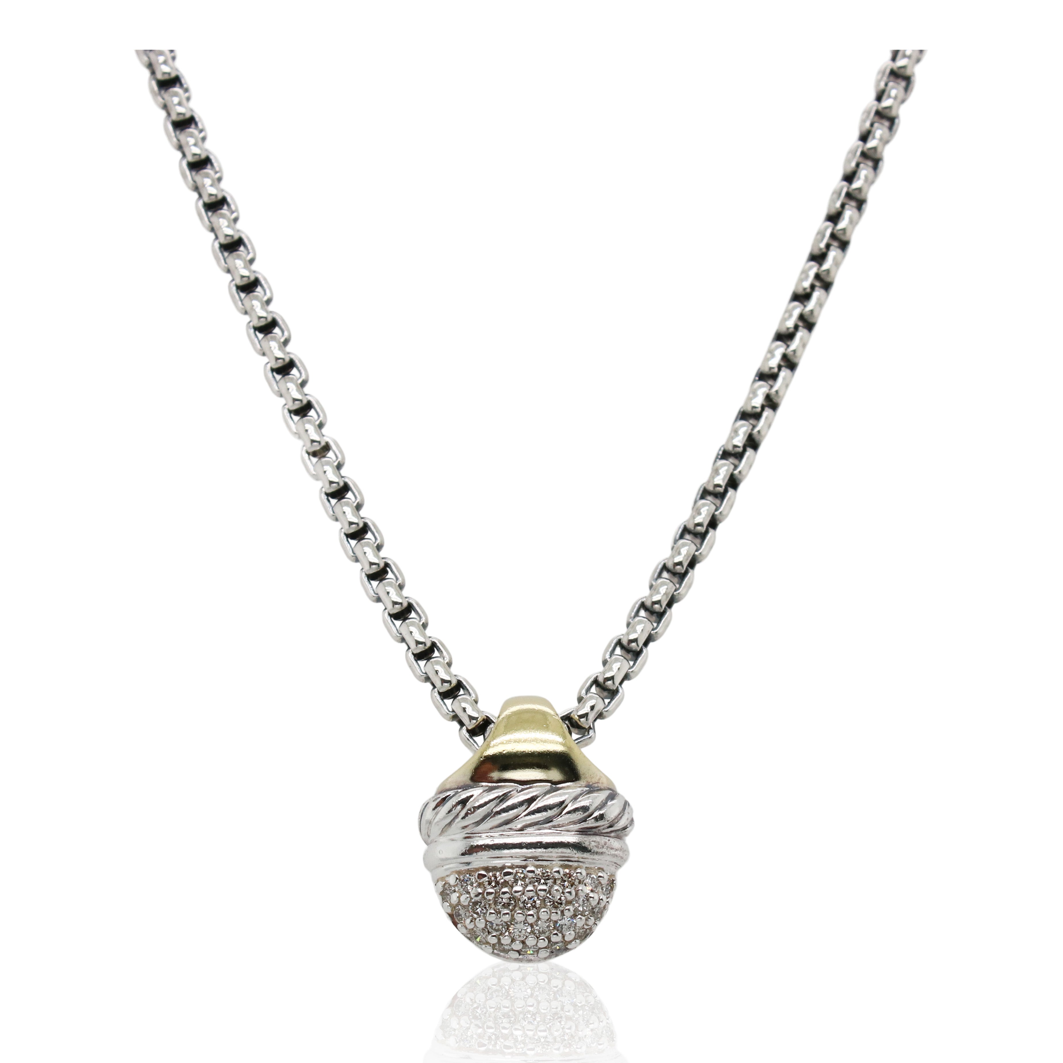 Estate David Yurman Diamond Acorn Pendant