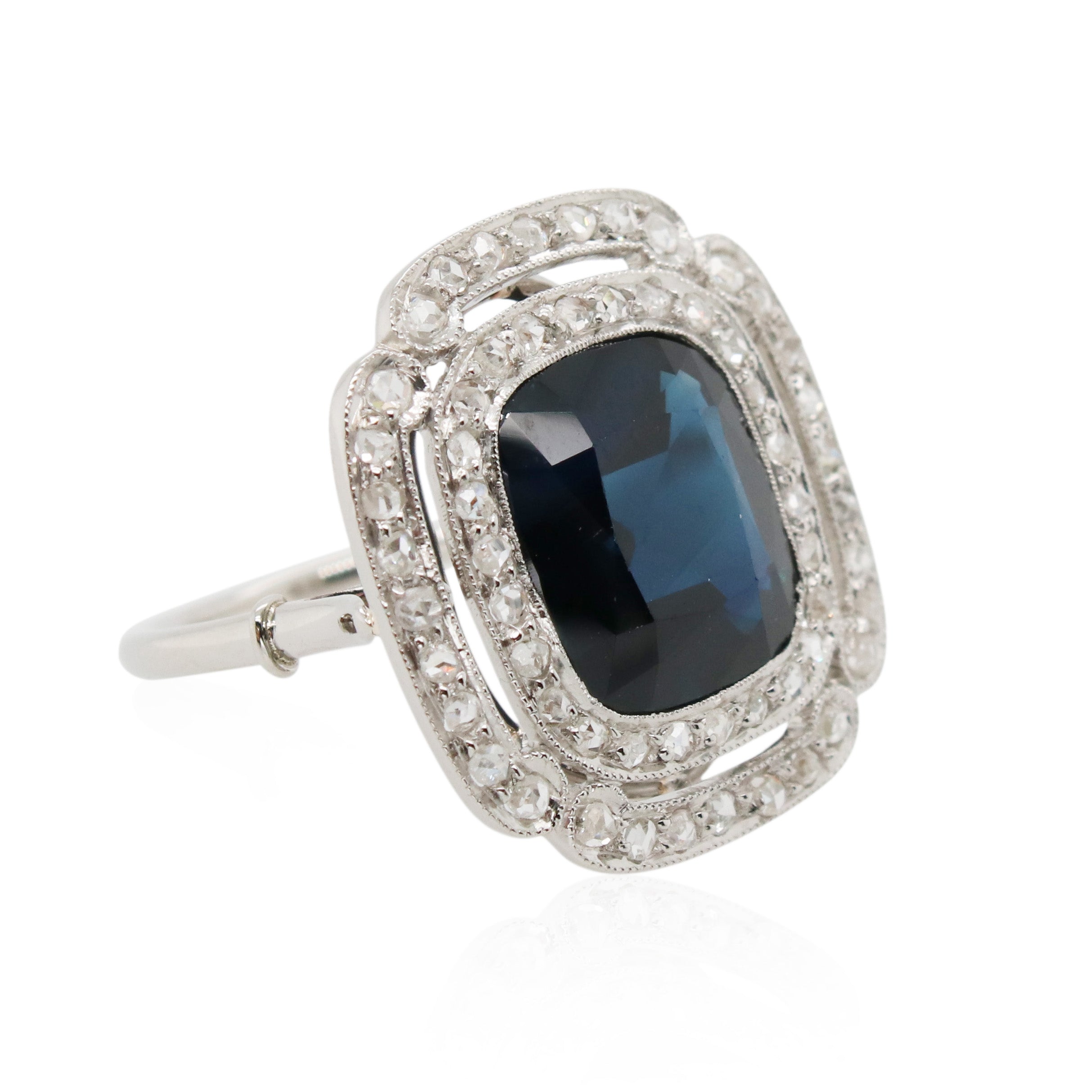 Platinum 5ct Sapphire and Diamond Ring