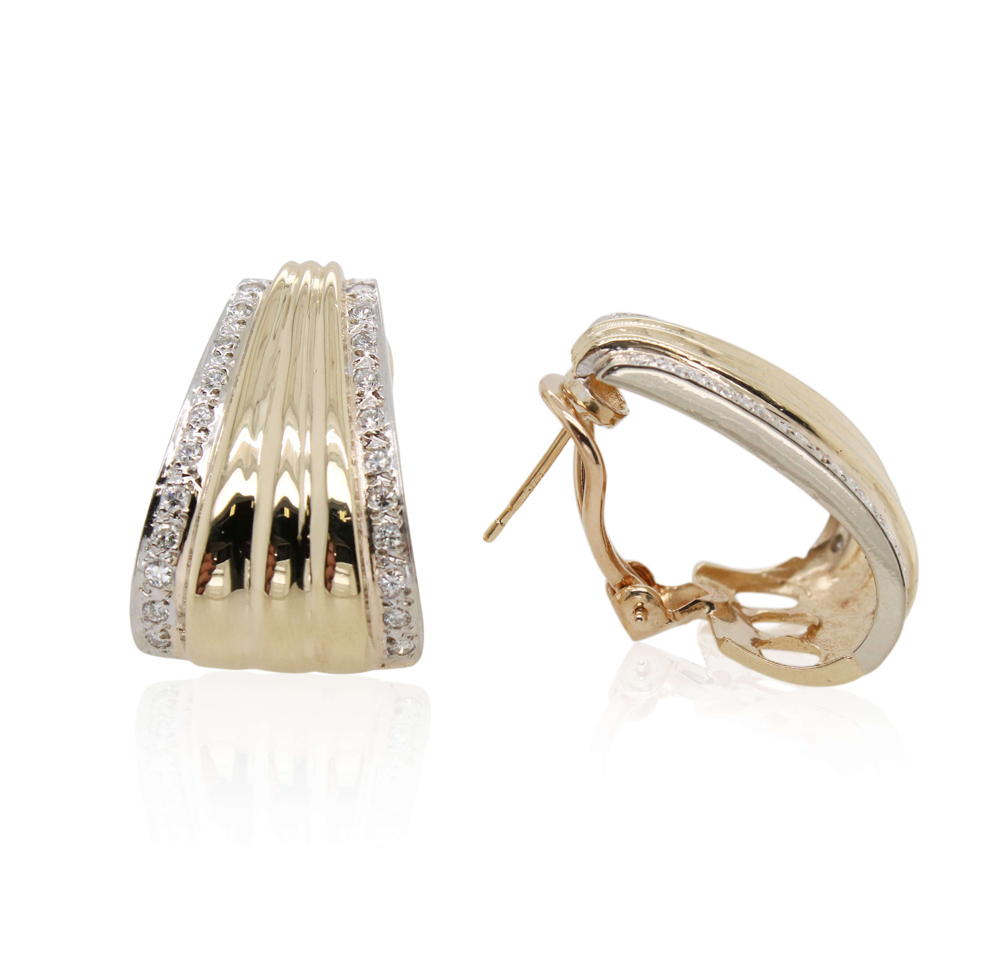 Two-Tone Diamond "J" Hoops