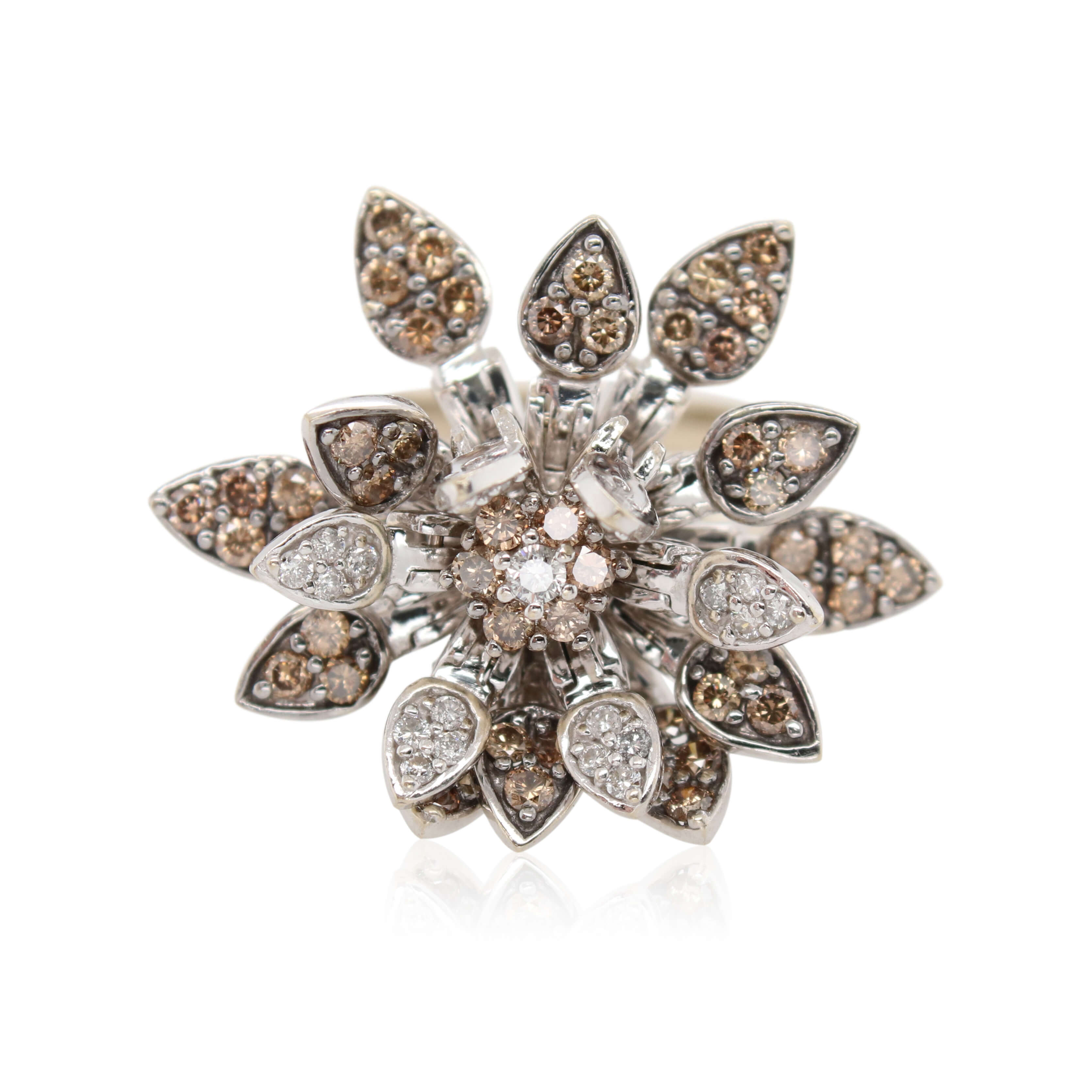 White Gold Diamond Flower Ring