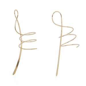 Yellow Gold Spiral Earrings