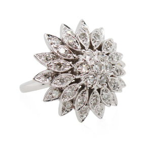 White Gold Diamond Flower Ring