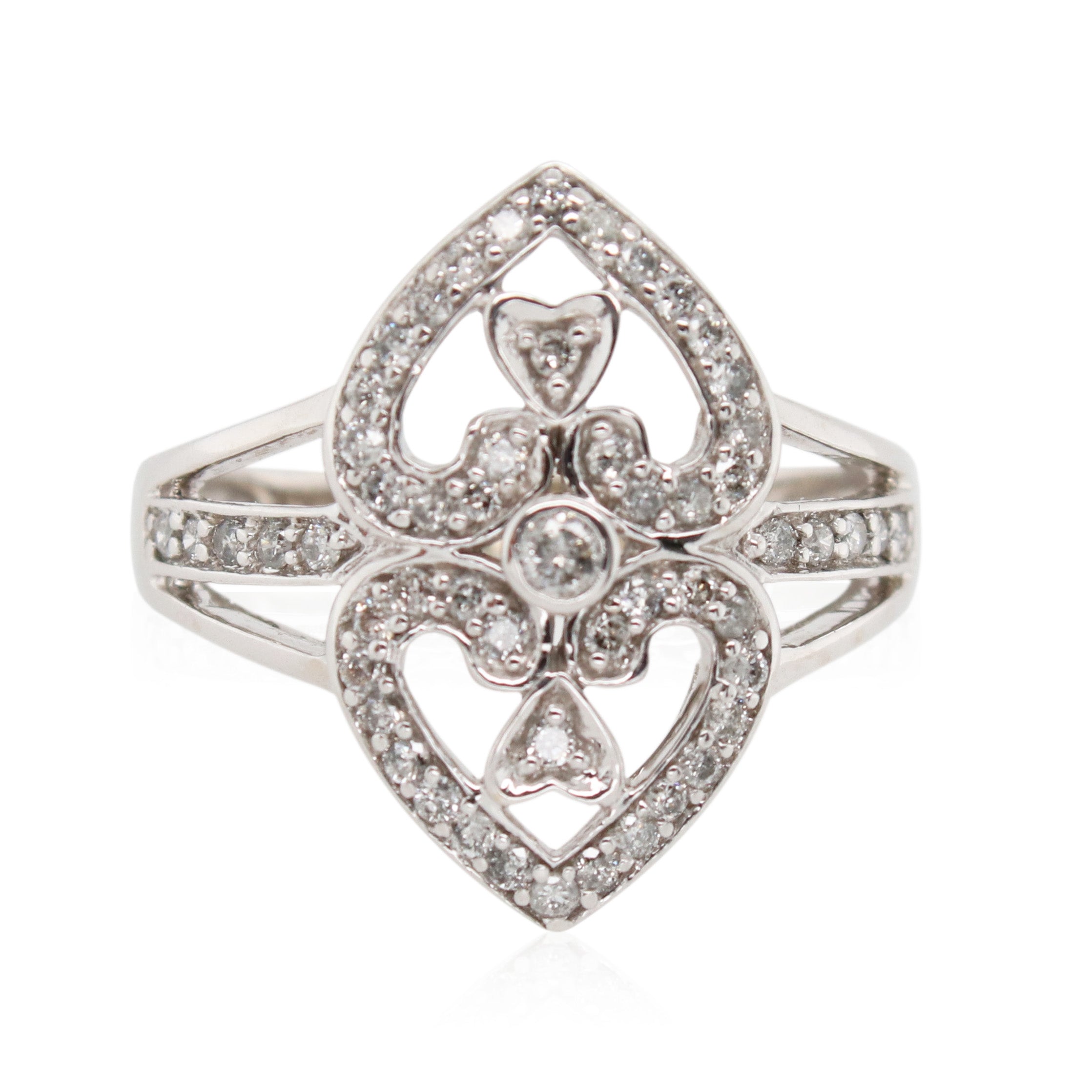 Diamond Double Heart Ring