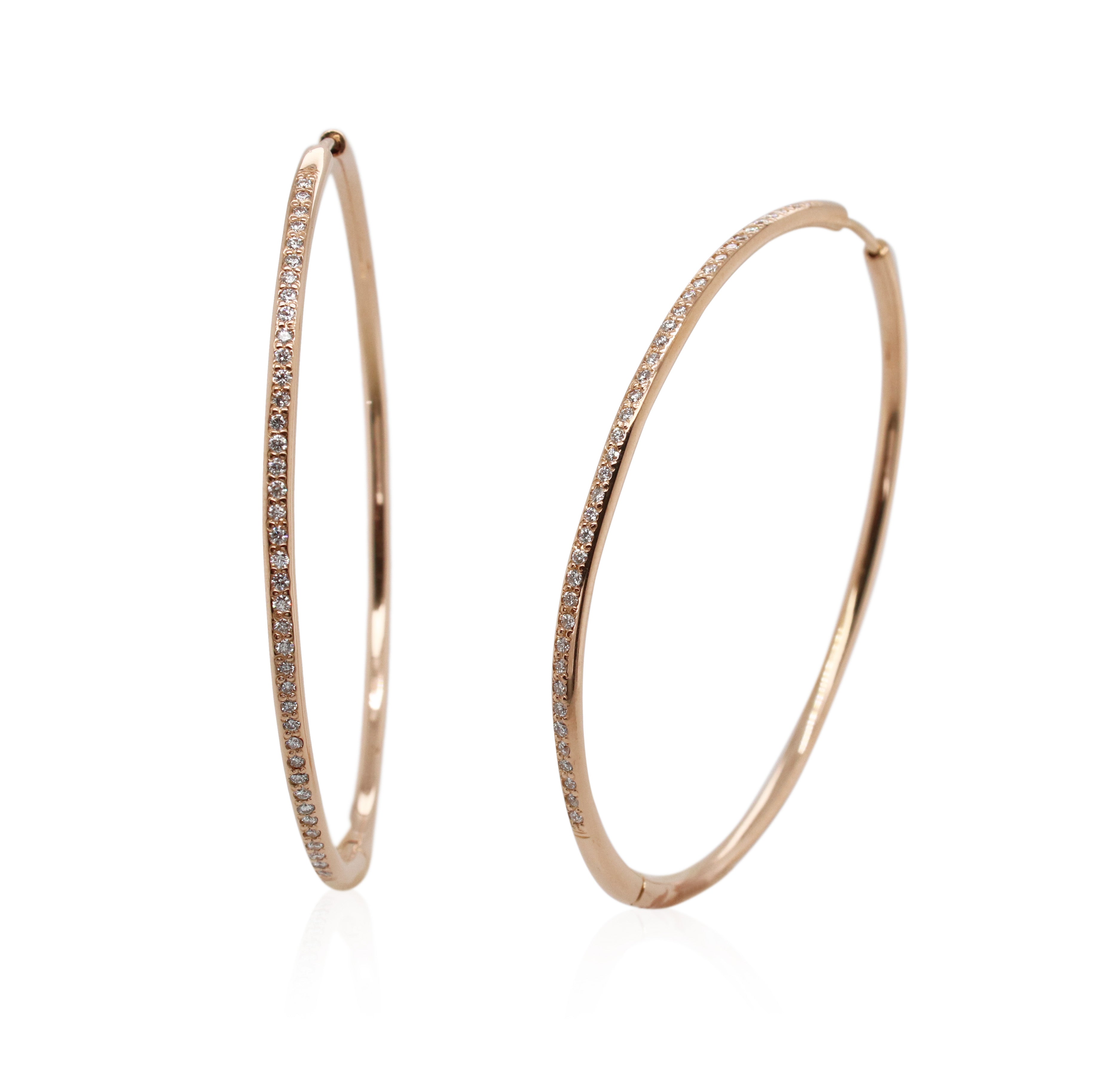 Yellow Gold Pavé Diamond Hoops