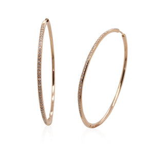 Yellow Gold Pavé Diamond Hoops