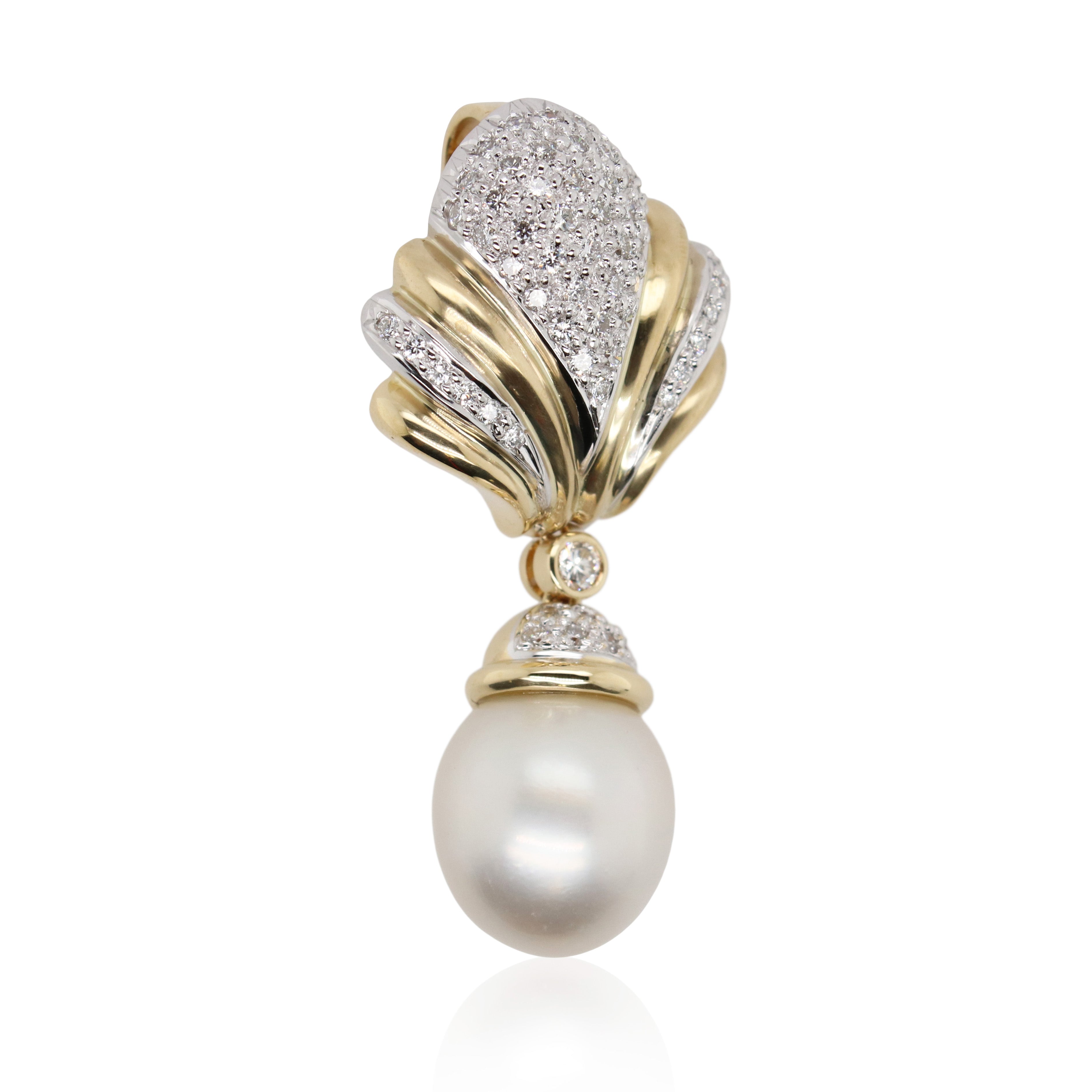 Pearl and Diamond Drop Pendant
