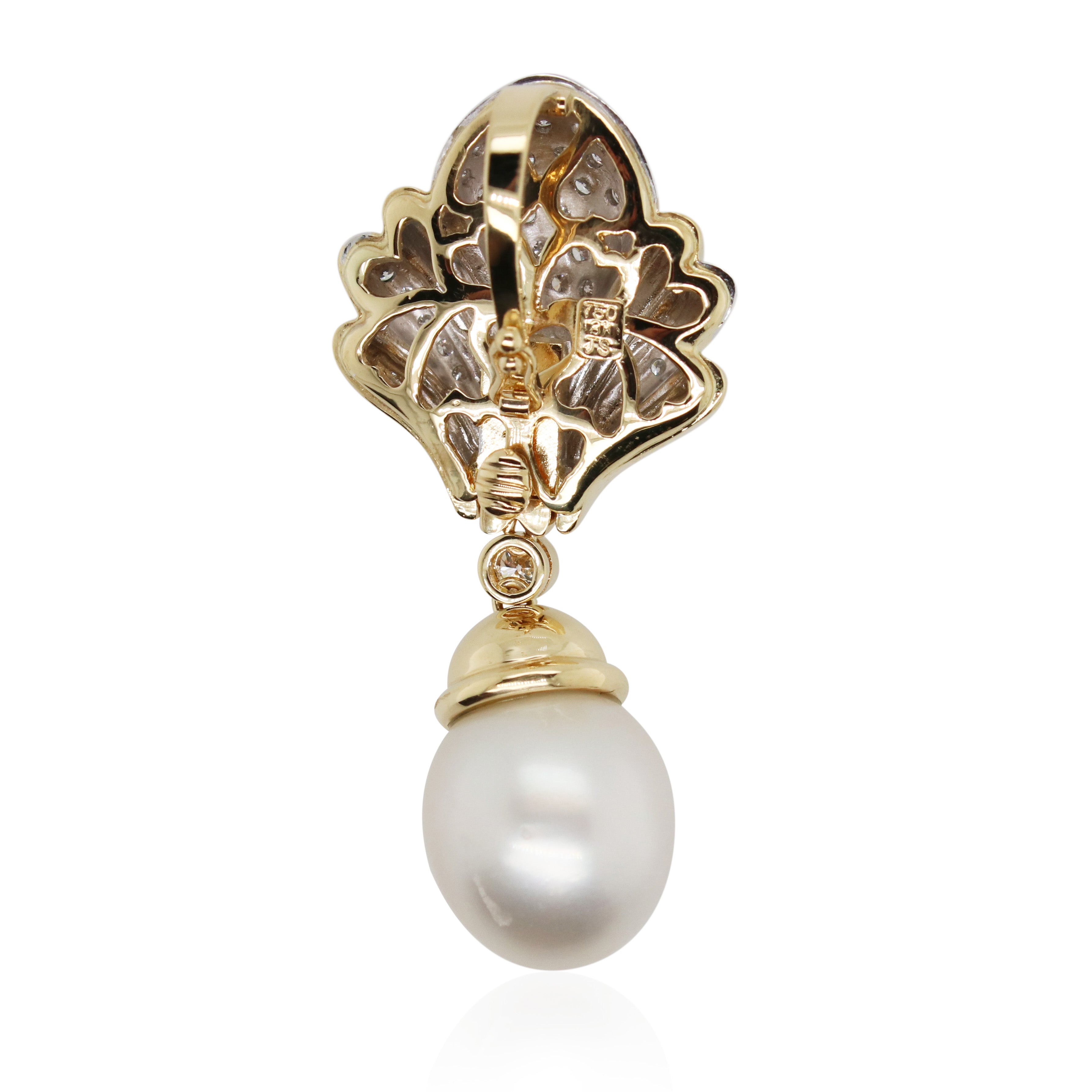 Pearl and Diamond Drop Pendant