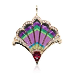 3.20ct Pear Shaped Tourmaline and Diamond Ring/Pendant