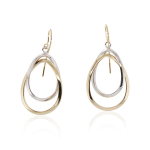 Two-Tone Oval Dangle Earrings