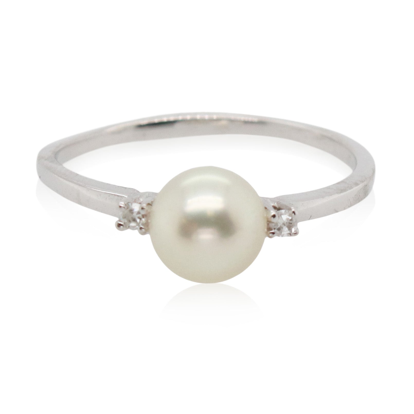 Estate Pearl and Diamond Accented Ring