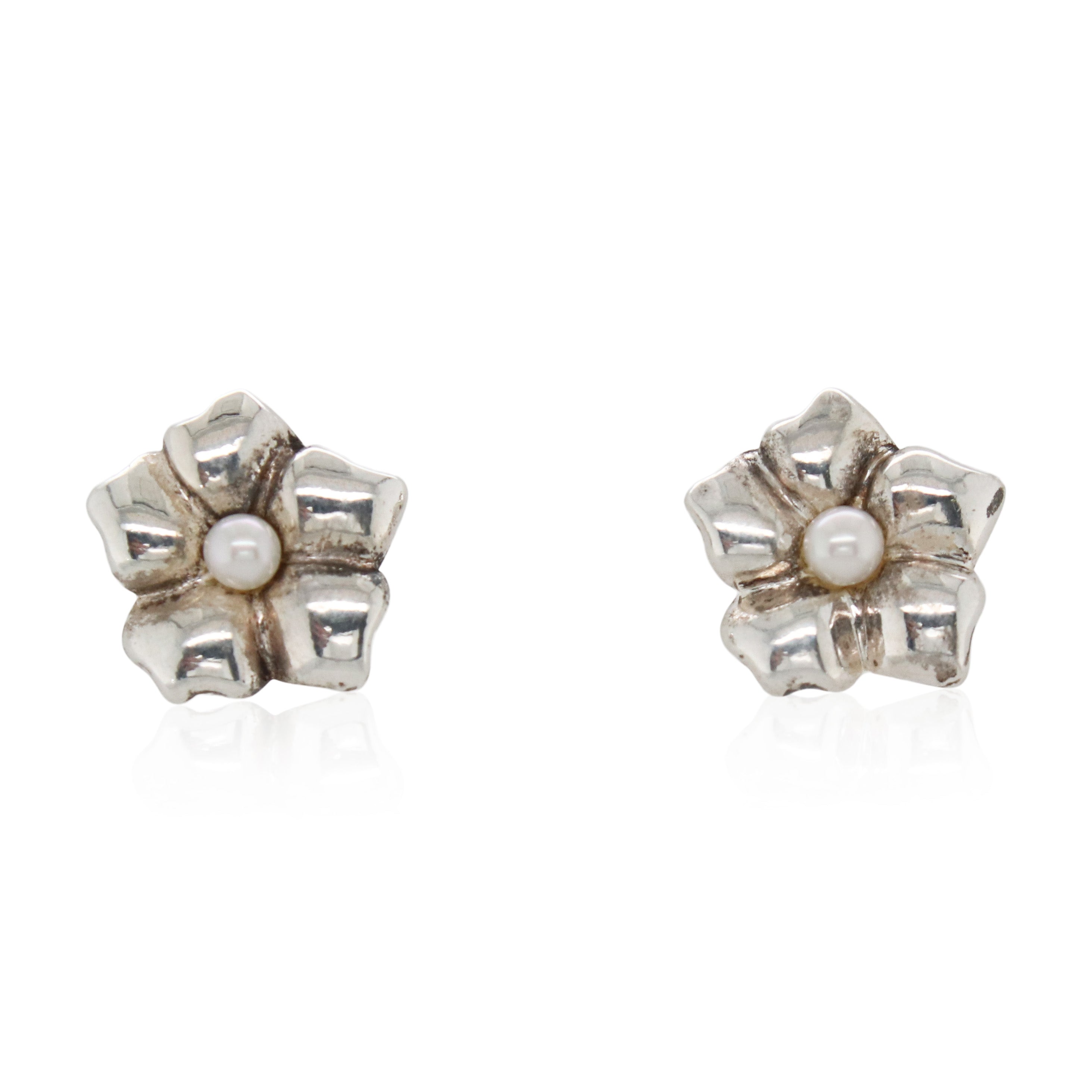 Estate Tiffany & Co. Pearl Flower Earrings