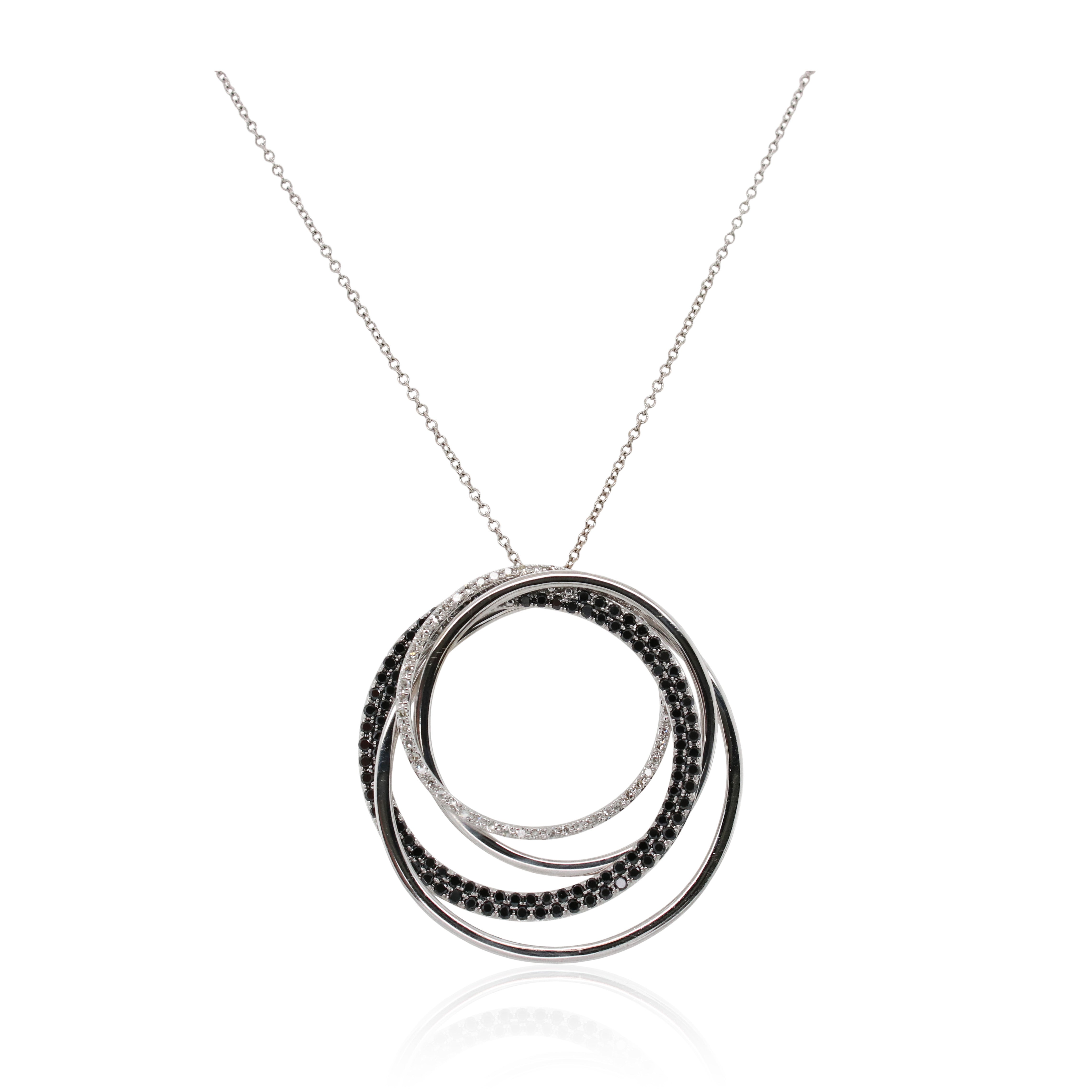 Black Diamond Multi-Circle Pendant