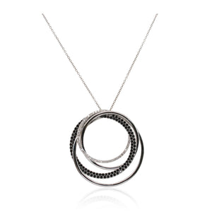 Black Diamond Multi-Circle Pendant