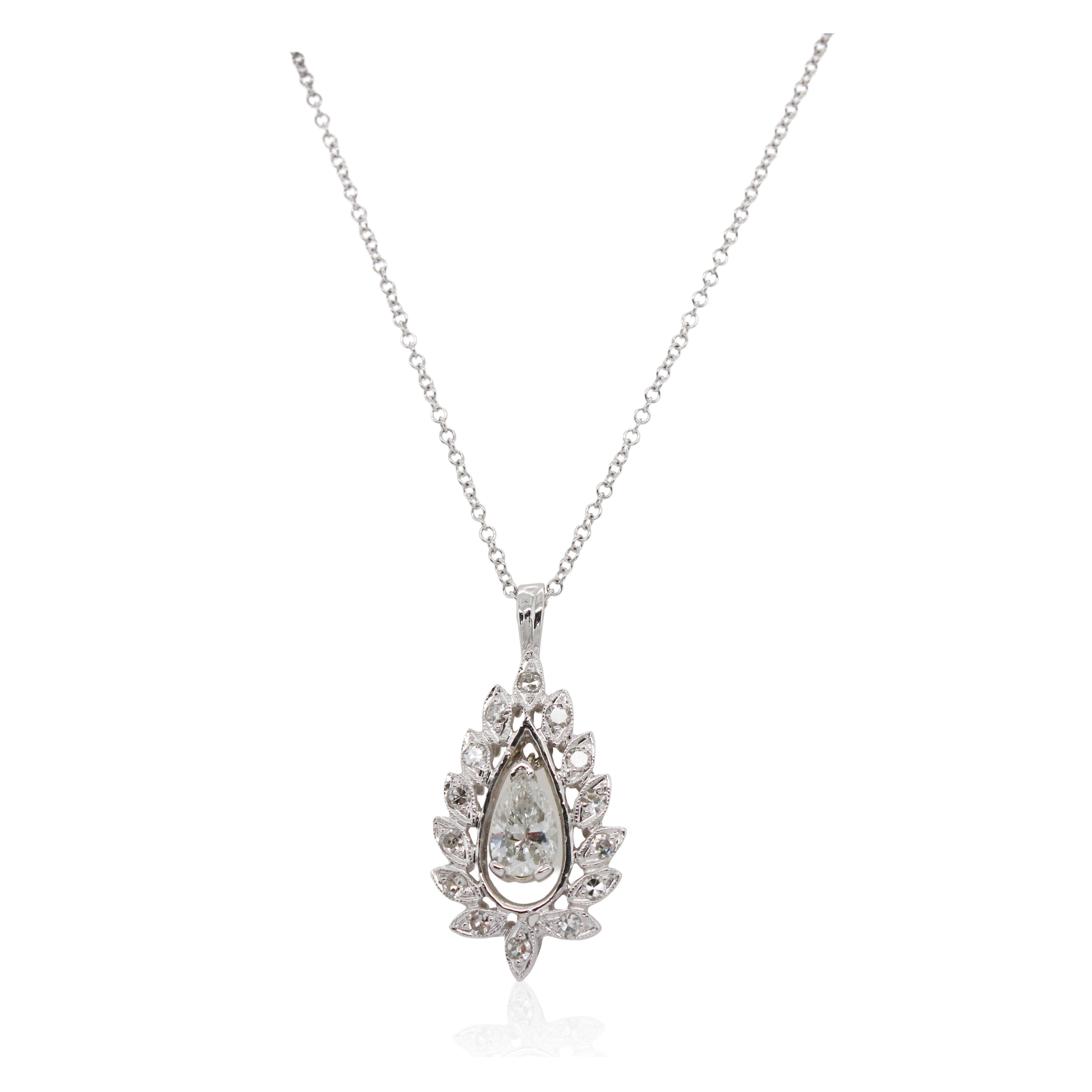 0.50ct Pear Shaped Diamond Pendant