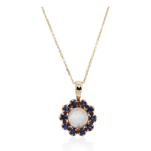 Moonstone and Sapphire Pendant