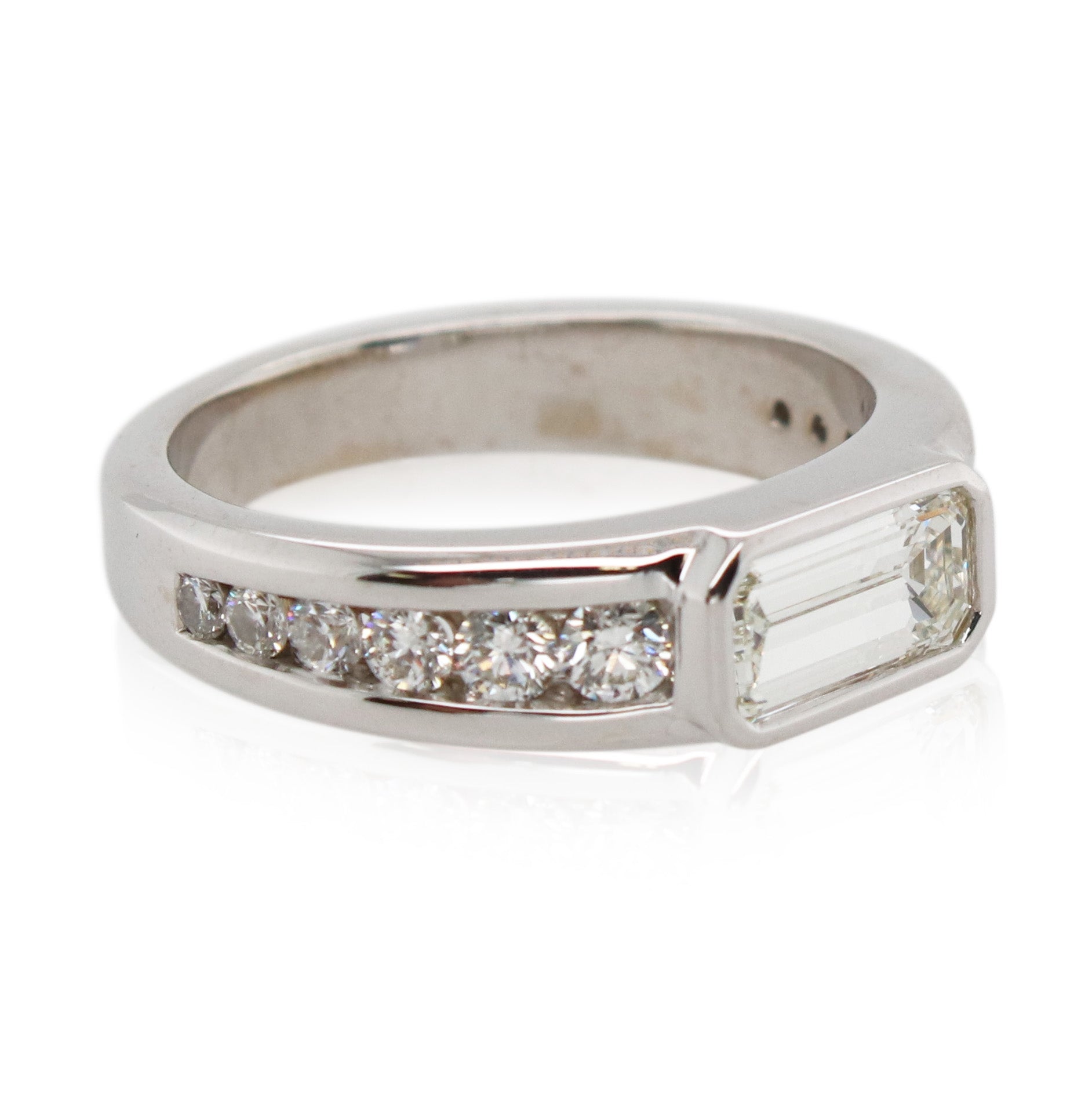 0.90ct Emerald Cut Channel Set Diamond Ring