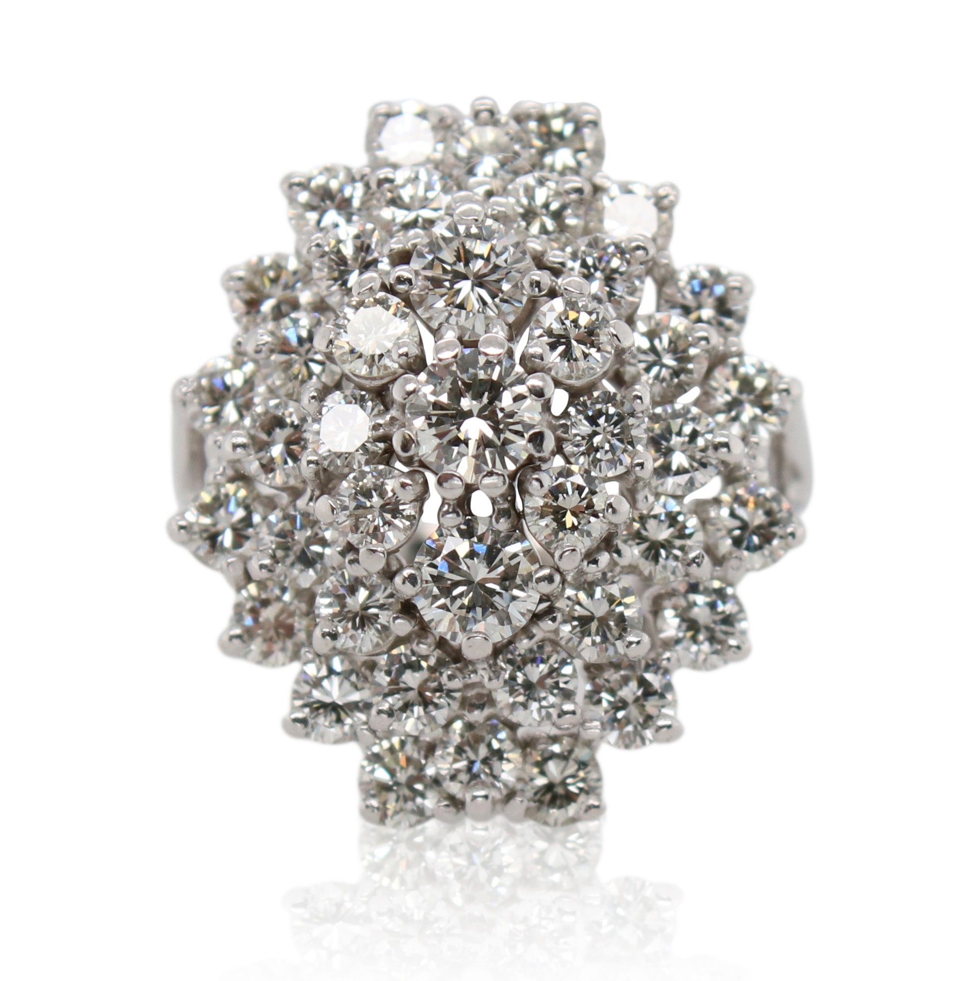 White Gold Diamond Cluster Ring