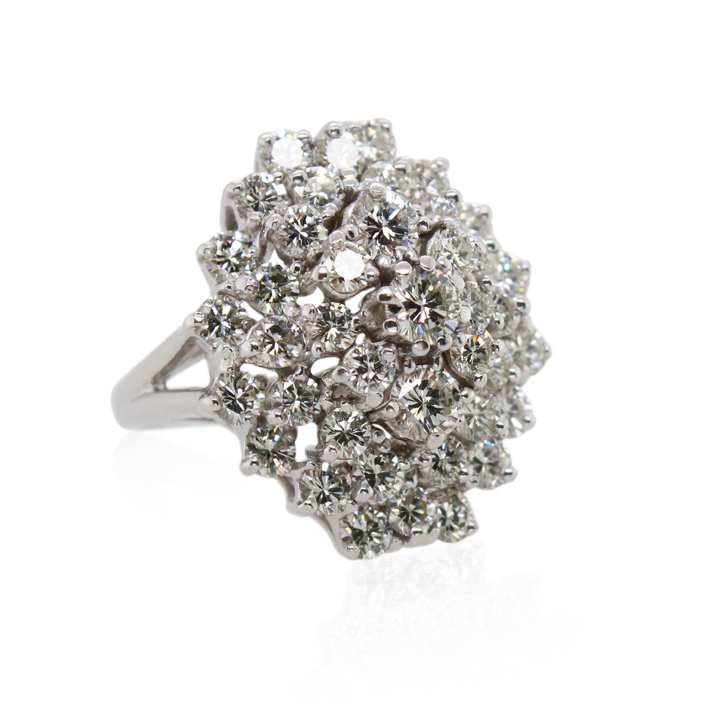 White Gold Diamond Cluster Ring