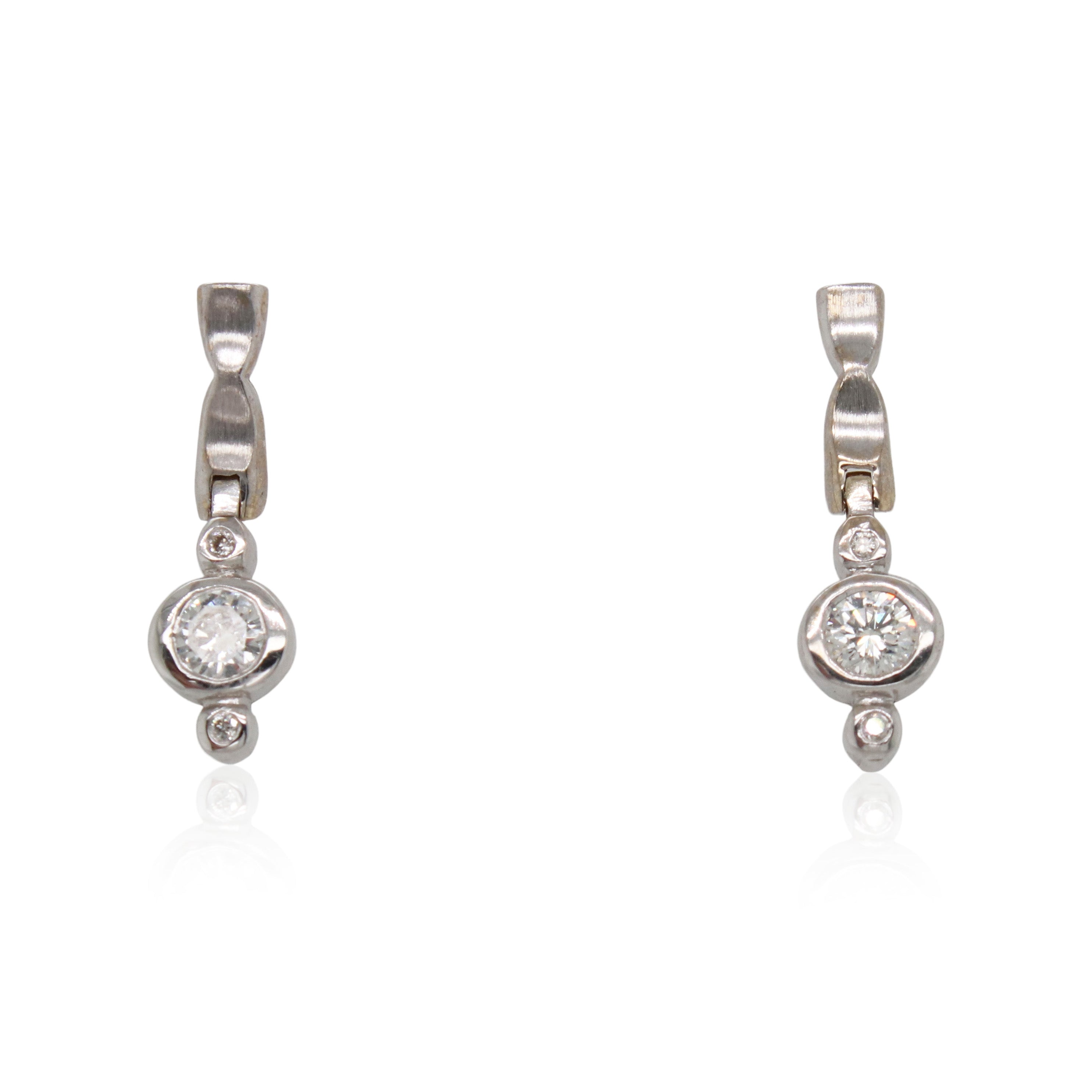 Bezel-Set Diamond Drop Earrings